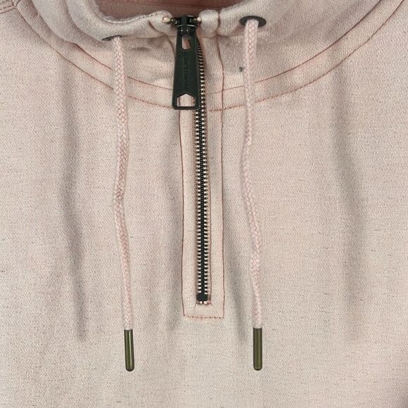 🔥🔥 CARHARTT Light Pink Quarter Zip HOODIE Sweatshirt - Youth Sz L / Women Sz M - Picture 6 of 10